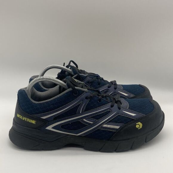 Mens Size 8M Wolverine Steel Toe Navy Work Shoes Sneakers W10749 - Picture 1 of 10